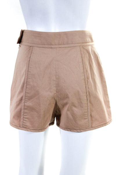 Elizabeth and James Womens High Waisted Pleated Casual Shorts Tan Brown Size 6