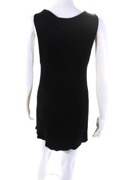 Reformation Womens Ribbed Round Neck Sleeveless Short Tank Dress Black Size XS