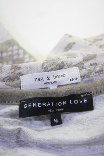Rag & Bone Generation Love Womens Tee Shirt Top Size Extra Small Medium Lot 2