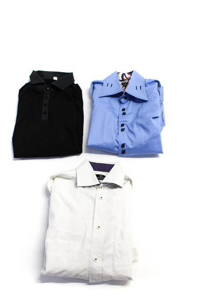 Lululemon Bugatchi Bertigo Mens Dress Shirt Black Polo Shirt Size XL M 4 lot 3