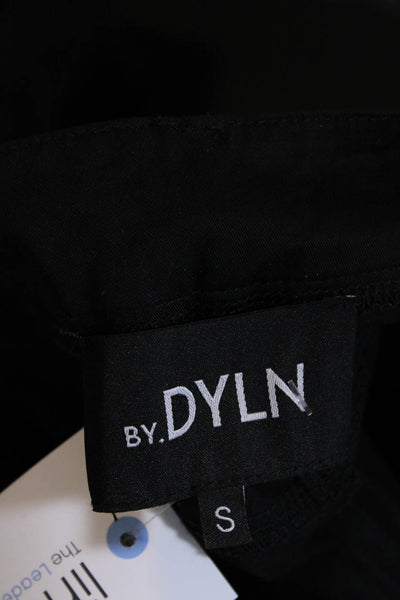 By. Dyln Women's Button Closure Straight Leg Cotton Cargo Pant Black Size S