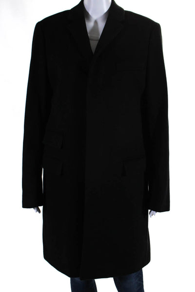 J Crew Women's Wool Long Sleeve Notched Lapel Lined Overcoat Black Size 38