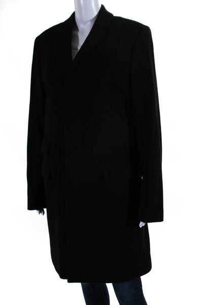 J Crew Women's Wool Long Sleeve Notched Lapel Lined Overcoat Black Size 38