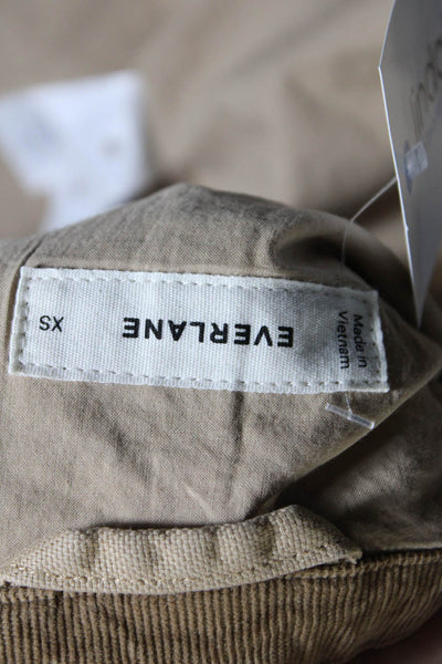 Everlane Womens Cotton Corduroy Collar Button Down Jacket Beige Size XS