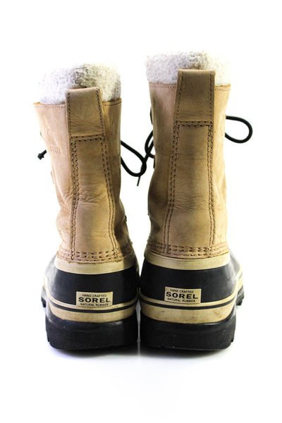 Sorel Womens Suede Rubber Lined Lace Up Snow Boots Beige Size 5