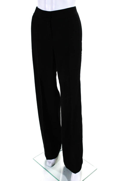 Escada Womens Striped Print Hook & Eye Straight Leg Dress Pants Black Size EUR38