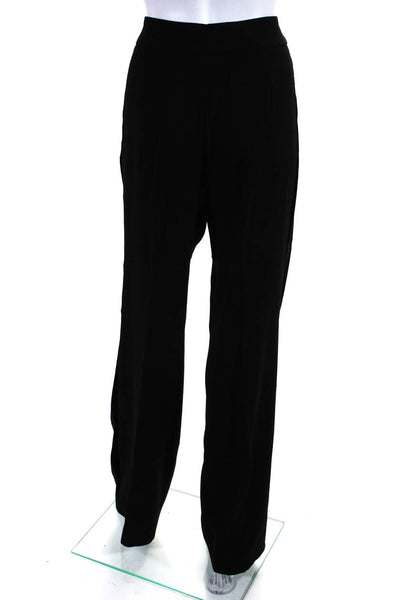 Escada Womens Striped Print Hook & Eye Straight Leg Dress Pants Black Size EUR38