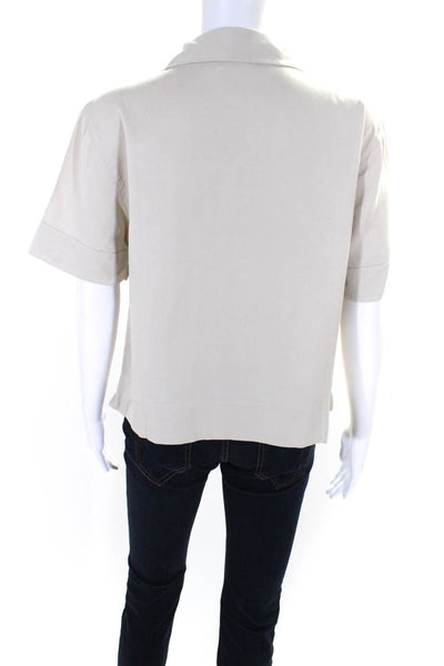 Cozy Earth Women's Comfort Short Sleeve Button Down - Sand - S