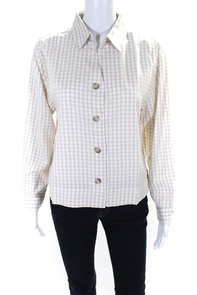 Cozy Earth Women's Long Sleeve Button Down Sunkissed Gingham XXL