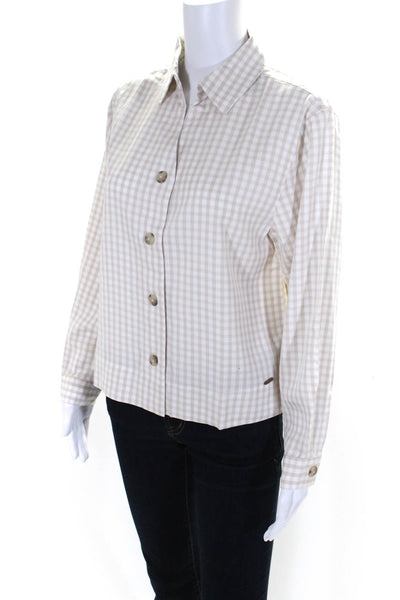 Cozy Earth Women's Long Sleeve Button Down Sunkissed Gingham XXL