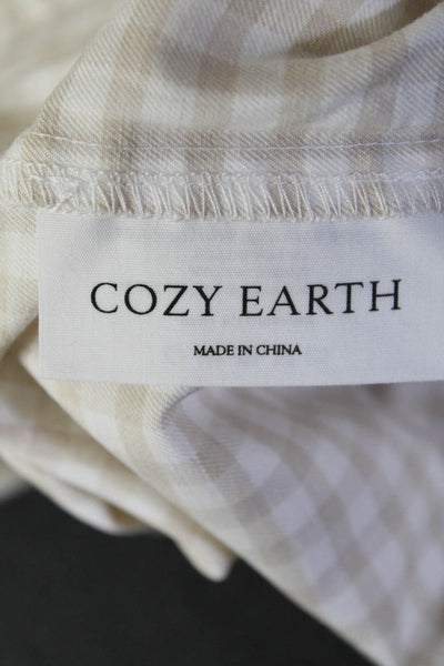 Cozy Earth Women's Long Sleeve Button Down Sunkissed Gingham XXL