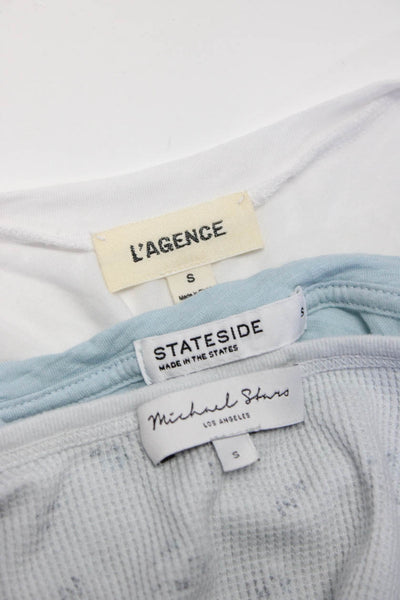 Michael Stars L'Agence Stateside Womens Blue Floral V-Knit Knit Top Size S lot 3