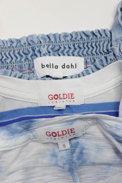 Goldie Bella Dahl Womens Blue Tie Dye Crew Neck Long Sleeve Top Size S M lot 3
