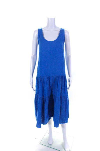 Lilla P Womens Cobalt Blue Scoop Neck Sleeveless A-Line Tiered Dress Size XS