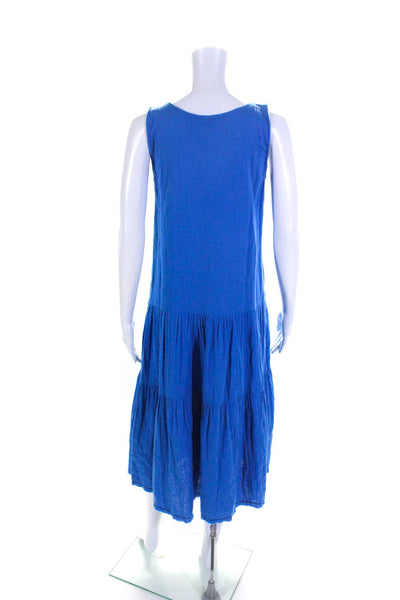 Lilla P Womens Cobalt Blue Scoop Neck Sleeveless A-Line Tiered Dress Size XS