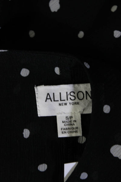 Allison Womens Black Polka Dot Sheer Tie Strap Sleeveless Blouse Top Size S