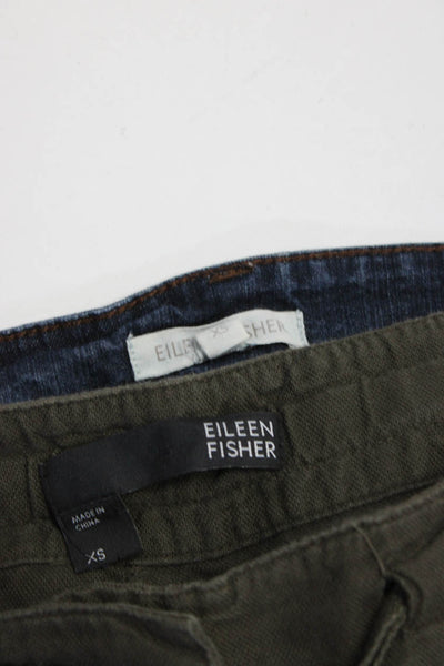 Eileen Fisher Womens Denim Woven Bermuda Shorts Green Blue Size XS Lot 2