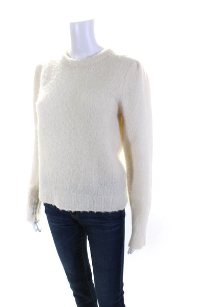 J Crew Womens Pullover Crew Neck Alpaca Knit Sweater White Size Small