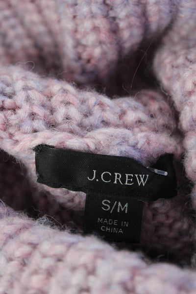 J Crew Womens Pink Turtleneck Sleeveless Oversize Poncho Sweater Top Size S/M