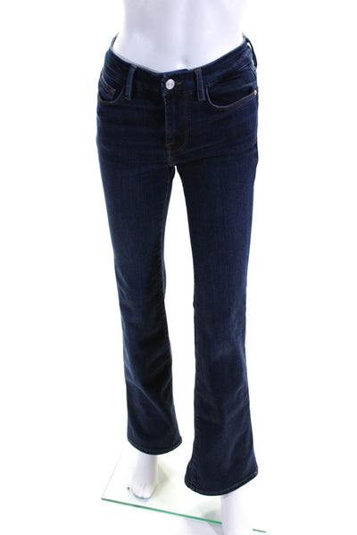 Frame Womens Le Mini Boot Mid Rise Dark Wash Slim Bootcut Jeans Blue Size 25