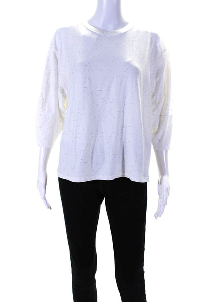 Lululemon Womens Short Sleeve Crew Neck Speckled Tee Shirt White Size 8