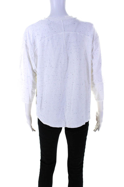 Lululemon Womens Short Sleeve Crew Neck Speckled Tee Shirt White Size 8