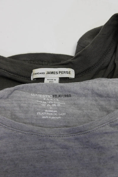 Majestic Filatures James Perse Womens Scoop Neck Tee Shirts Gray Size 2 3 Lot 2
