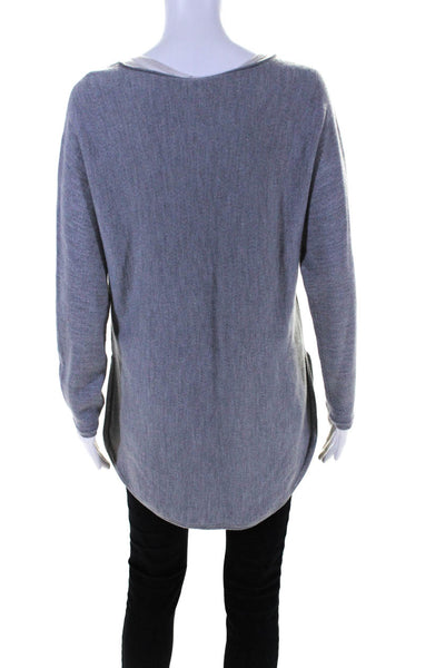 Eileen Fisher Womens Round Hem Crew Neck Tunic Sweater Gray Wool Size Small