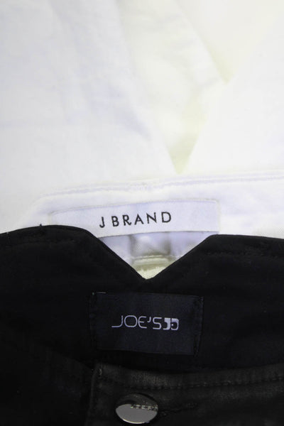 J Brand Joes Womens Zion High Rise Pants White Black Size 27 28 Lot 2