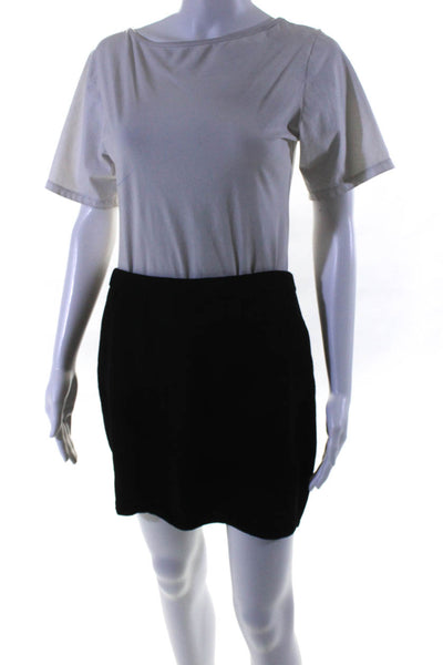 St. John Women's Elastic Waist Bodycon Unlined Mini Skirt Black Size 8