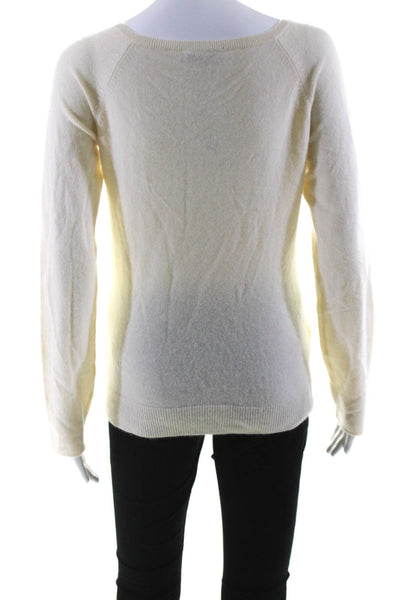 Calypso Saint Barth Women's Long Sleeves Pullover Cashmere Sweater Cream Size S