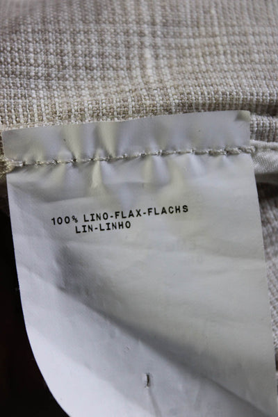Armani Collezioni Womens Linen Plaid Belted Jacket Beige Size EUR 40