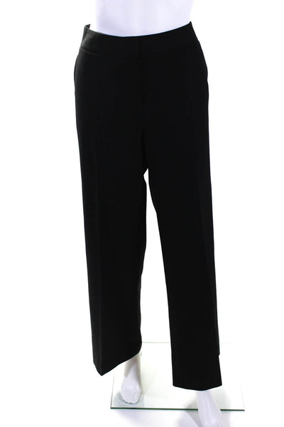 Lafayette 148 New York Womens Mid Rise Creased Wide Leg Dress Pants Black Size 6