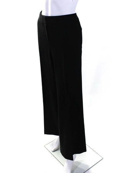 Lafayette 148 New York Womens Mid Rise Creased Wide Leg Dress Pants Black Size 6