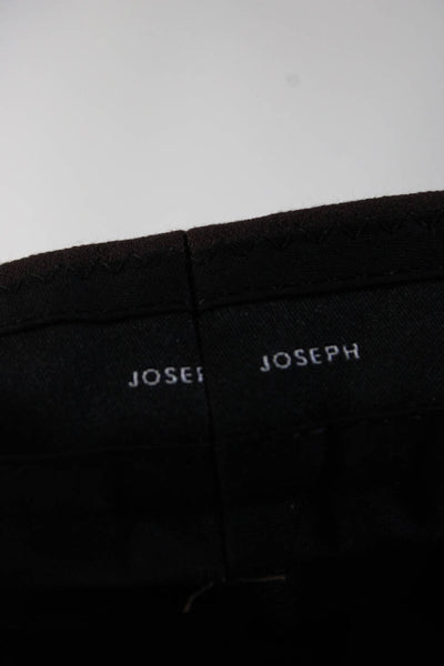 Joseph Women's Button Closure Flat Front Straight Leg Dress Pant Brown Size 38