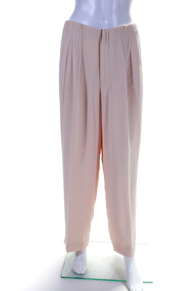 Linda Allard Ellen Tracy Womens High Waist Wide Leg Pants Light Pink Silk Size 6