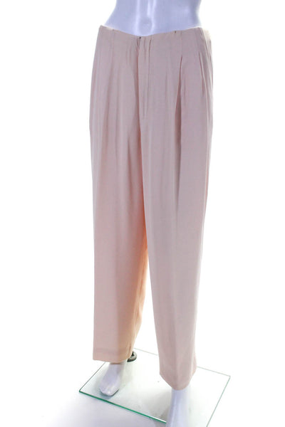 Linda Allard Ellen Tracy Womens High Waist Wide Leg Pants Light Pink Silk Size 6