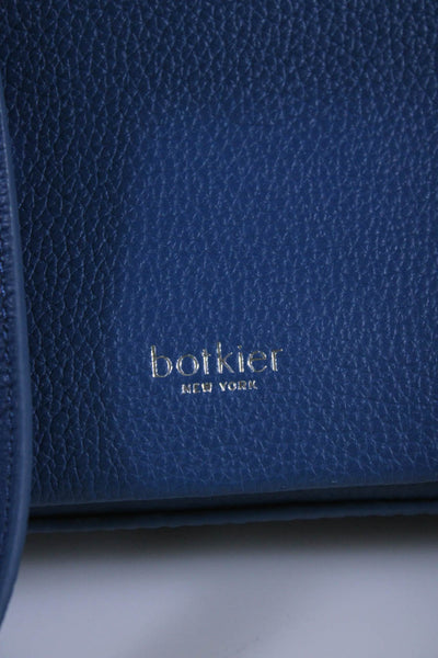 Botkier Womens Leather Snapped Buttoned Zippered Crossbody Handbag Blue