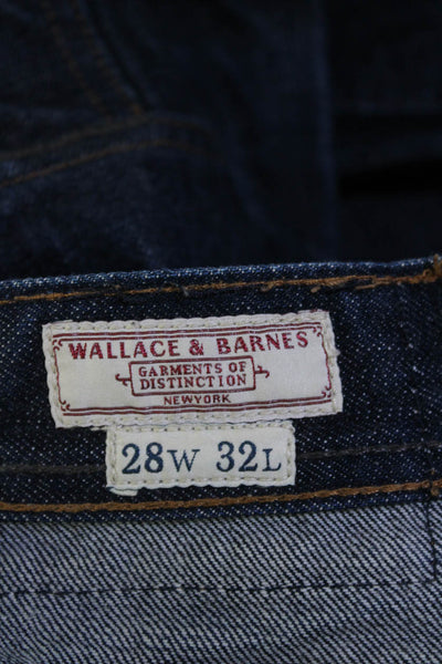 Wallace & Barnes Womens Button Closure Pockets Dark Wash Straight Leg Pant Size2