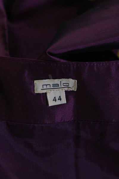 Malo Womens Silk Pencil Skirt Purple Yellow Size EUR 44