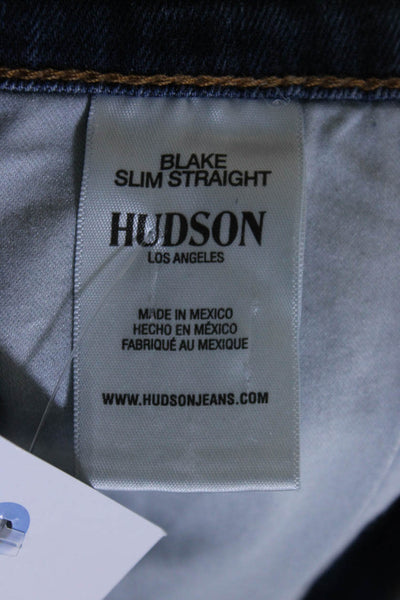 Hudson Mens Cotton Denim Mid-Rise Slim Straight Leg Blake Jeans Blue Size 32