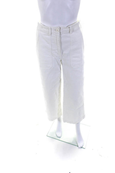 Everlane Women's Midrise Pockets Straight Leg Denim Pant White Size 2