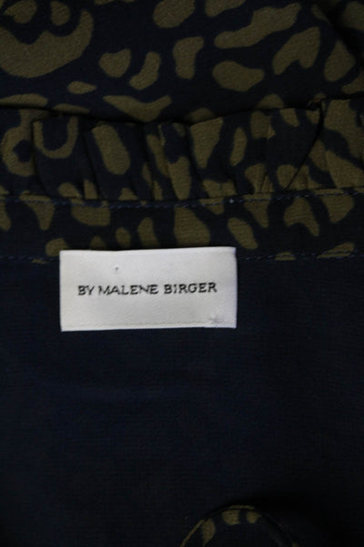 By Malene Birger Womens Abstract Print A Line Dress Navy Blue Green Size EUR 34