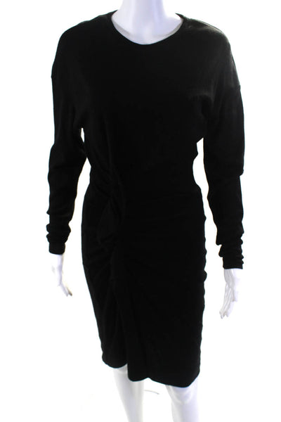 Etoile Isabel Marant Womens Ruched Long Sleeves Sweater Dress Black Size EUR 36