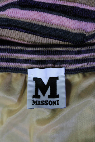 M Missoni Womens Striped A Line Skirt Multi Colored Wool Size EUR 40