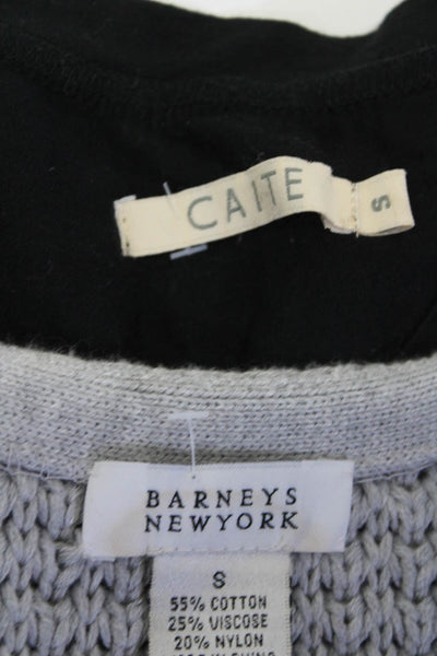 Barneys New York Caite Womens Cardigan Sweater Top Gray Black Size Small Lot 2