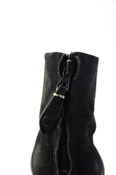 Rag & Bone Womens Black Suede Leather Block Heels Ankle Boots Shoes Size 7.5
