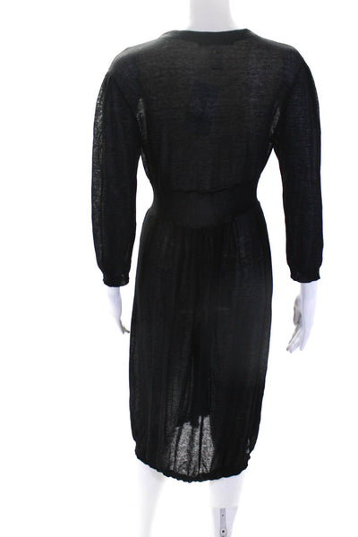 Twin Set Simona Barbieri Womens V Neck Sweater Dress Black Size Large