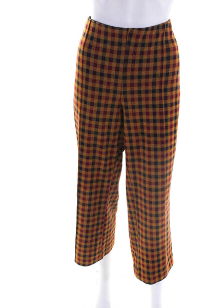 Maeve Anthropologie Womens Gingham Print Wide Leg Trousers Multicolor Size PXL