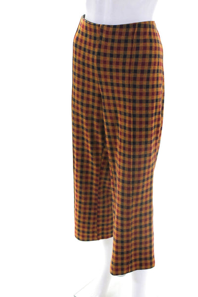 Maeve Anthropologie Womens Gingham Print Wide Leg Trousers Multicolor Size PXL